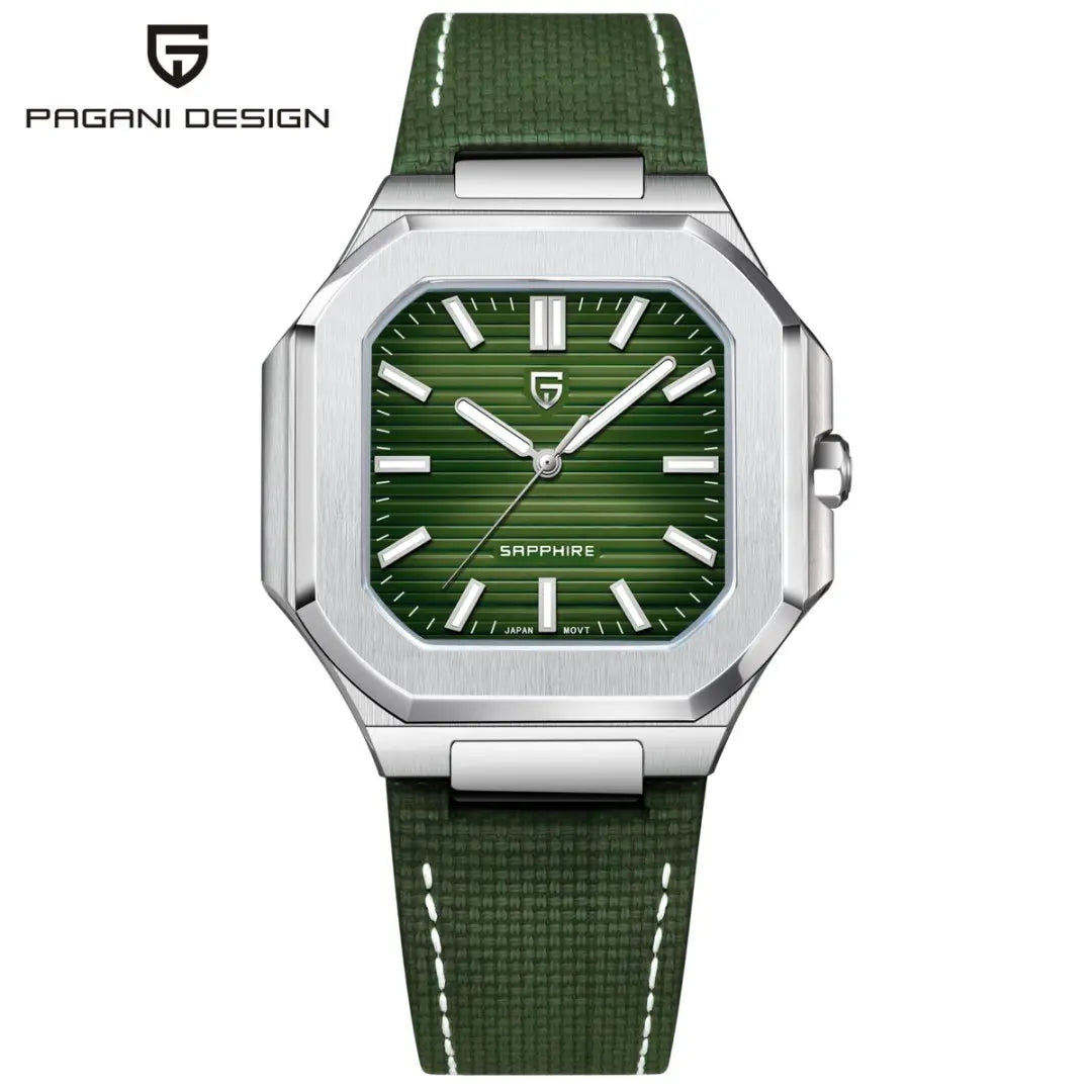 PAGANI DESIGN New V2 Men's Square Quartz Watch Top Luxury Brand Sports Waterproof Sapphire Stainless Steel Quartz Watch