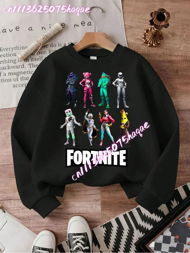 New Fortnites Kids Sweatshirts Cartoon Game Character Printed Hoodie Autumn Casuals Children Tops Winter Baby Boys Clothing