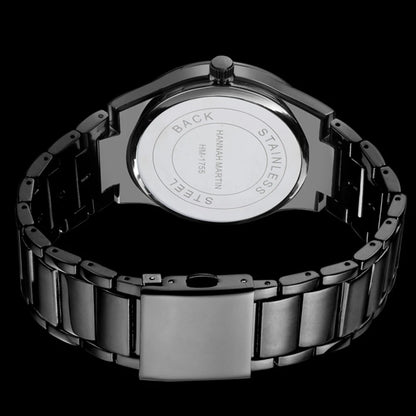 Relógio de homem Hannah Martin, caixa em aço inoxidável, movimento de quartzo, mostrador de 41 mm, estilo profissional, com indicação do calendário (imitação)