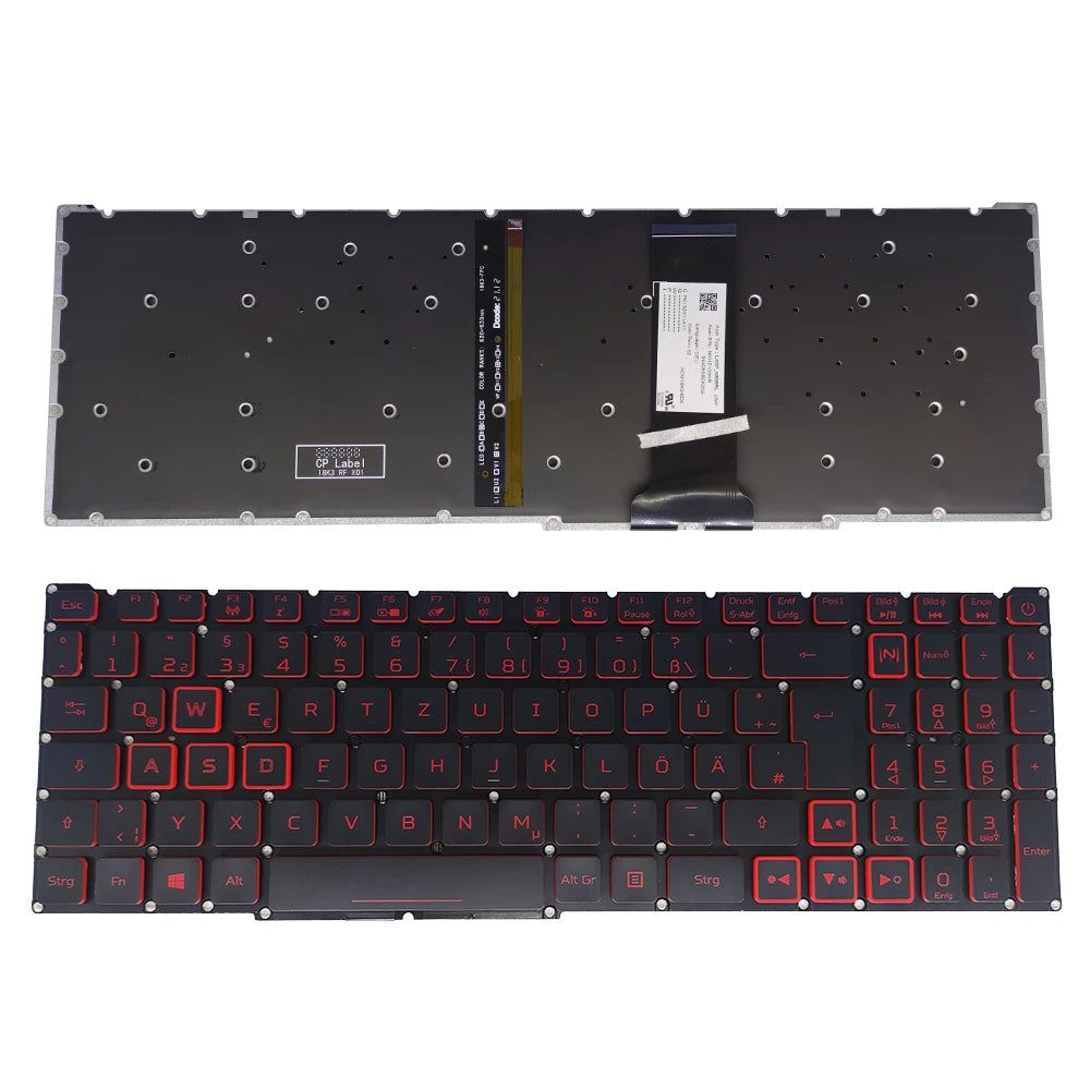 Teclado retroiluminado PT-BR Brazil US RU para Acer Nitro 5 AN515-54 AN515-43 AN517-52 AN517-51 AN517-54 AN715-51 Spain LA IT TR GR FR