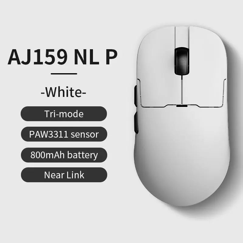 Ratón inalámbrico AJAZZ AJ159 NL 800mAh compatible con juegos y oficina PAW3395 1K Nearlink BT, ratón inalámbrico para portátil, regalo AJAZZ AJ1