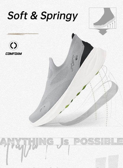 Zapatillas deportivas casual sin cordones Li-Ning SOFT GO 2 KNIT para hombre, cómodas, estables y con amortiguación, de malla para caminar, jogging y uso diario AGLV017