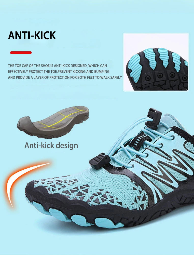 EOCENE men and women barefoot outdoor sports aqua shoes, quick-dry beach swimming fitness wading hiking cycling water sneakers