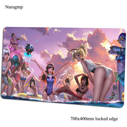 Alfombrilla de ratón Overwatch 700x400x3mm gaming anime con personalidad, esterilla de escritorio para oficina y notebook, regalo para niño, padmouse para juegos PC gamer