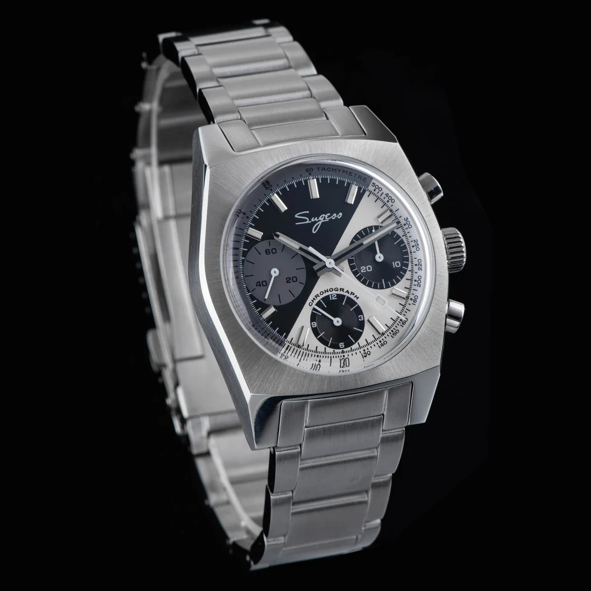 Sugess S419 Series 37mm Original Swanneck Movement Chronograph Master Mens Watch Mechanical Wristwatch Dome Sapphire Crystal New