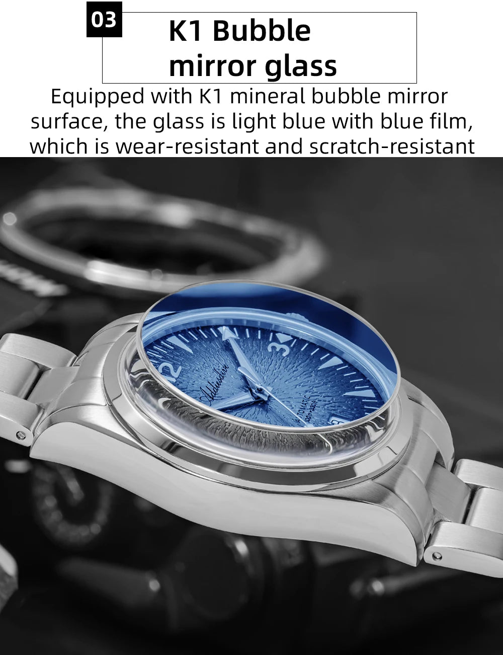 Orologio subacqueo da uomo ADDIESDIVE AD2508 luminoso, impermeabile 100M, in acciaio inossidabile 316L, movimento 8215, automatico meccanico
