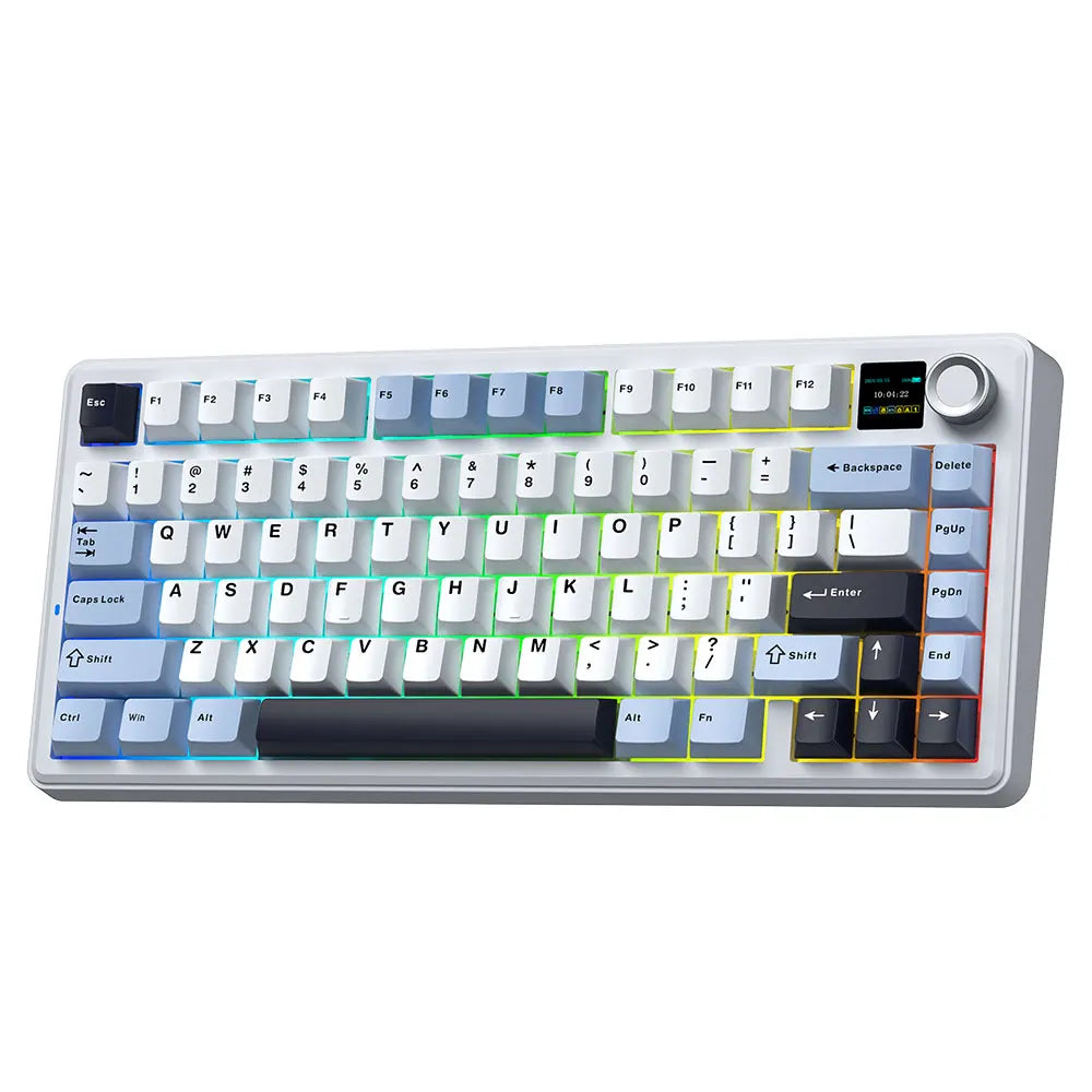 AULA F75 MAX Gaming Mechanical Keyboard 75% Wired/Bluetooth/2.4G Hot-Swap RGB E-sports Keyboard with TFT Screen for PC/Mac  ﻿