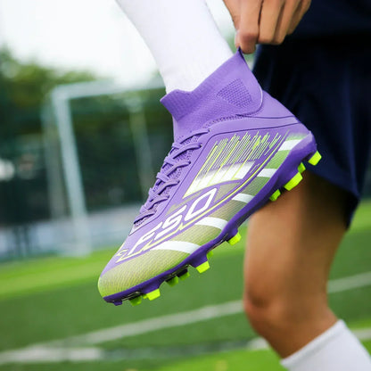 Nouvelles chaussures de football pour hommes, antidérapantes TF/FG, chaussures de sport confortables pour garçons et femmes, chaussures de sport à la cheville, chaussures de football professionnelles, baskets