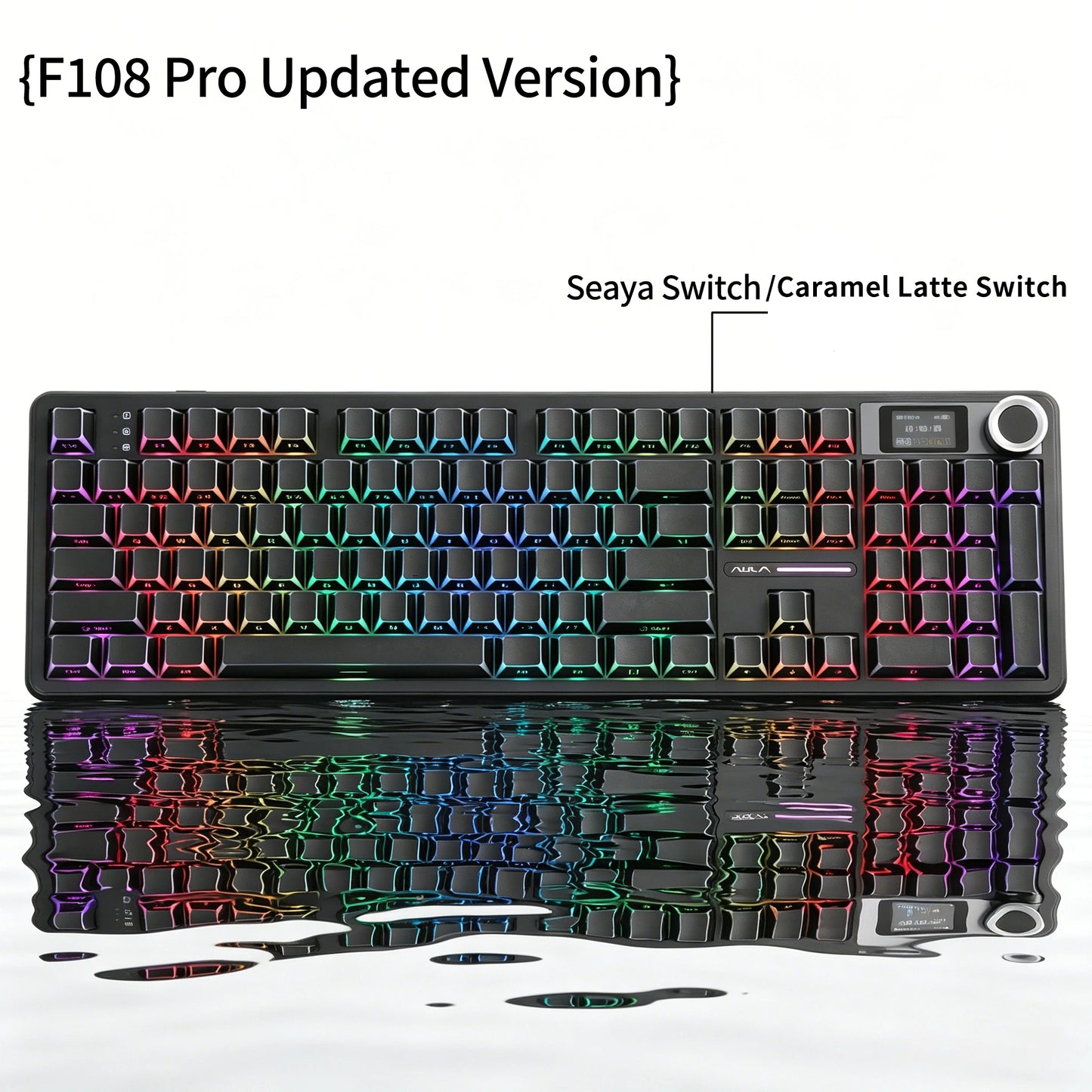 Teclado mecánico AULA F108 PRO personalizado con diseño 100%, retroiluminación RGB, Bluetooth inalámbrico, interruptor HiFi para gaming