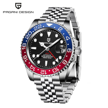 New 1662 PAGANI DESIGN GMT Automatic Watch 40mm Men's Wristwatch Top Brand 100M Waterproof Mechanical Wristwatches for Men Cloc