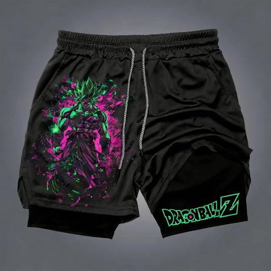 Dragon Ball Goku Unisex Harajuku Anime Printed 2026 Summer New Product Loose Sports Breathable Quick Drying Double Layer Shorts