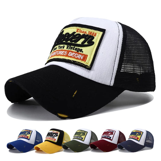 2023 New Letter Embroidery Baseball Cap for Men with Mesh Snpabck Hat Chapeau Homme Summer Breathable Y2K Trucker Hats for Women
