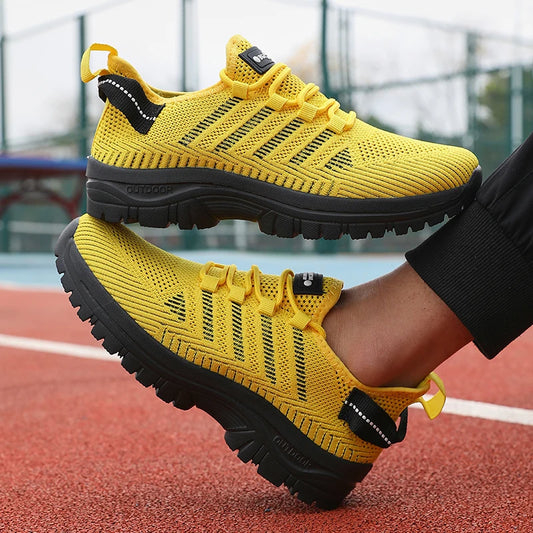 Men's Casual Shoes Breathable Fly Woven Mesh Upper Comfortable Outdoor Walking Cycling Exercise Shoes for Men Tenis Para Hombre