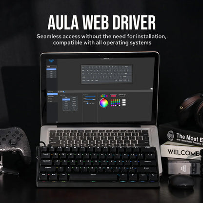 Teclado mecánico con cable AULA WIN60 HE/WIN60 HE MAX 60% con estructura tray-mount hot-swap e interruptores magnéticos Hall Effect