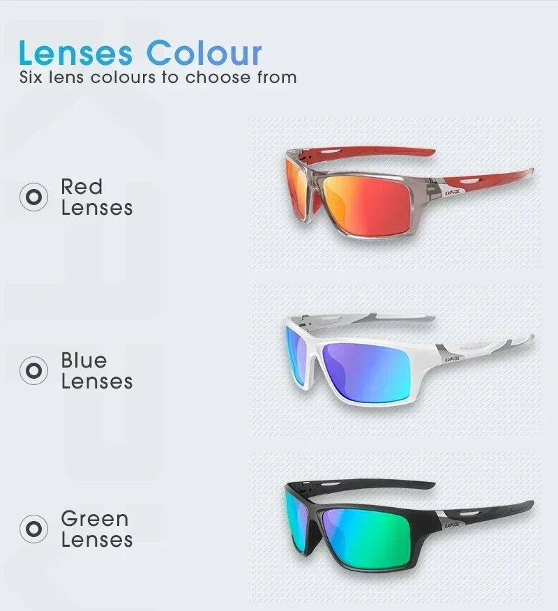 Kapvoe Polarisierte Angel-Sonnenbrille Radfahren Herren Damen UV400 Fahrradbrille Sportbrille Fahrradbrille MTB-Fahrradbrille