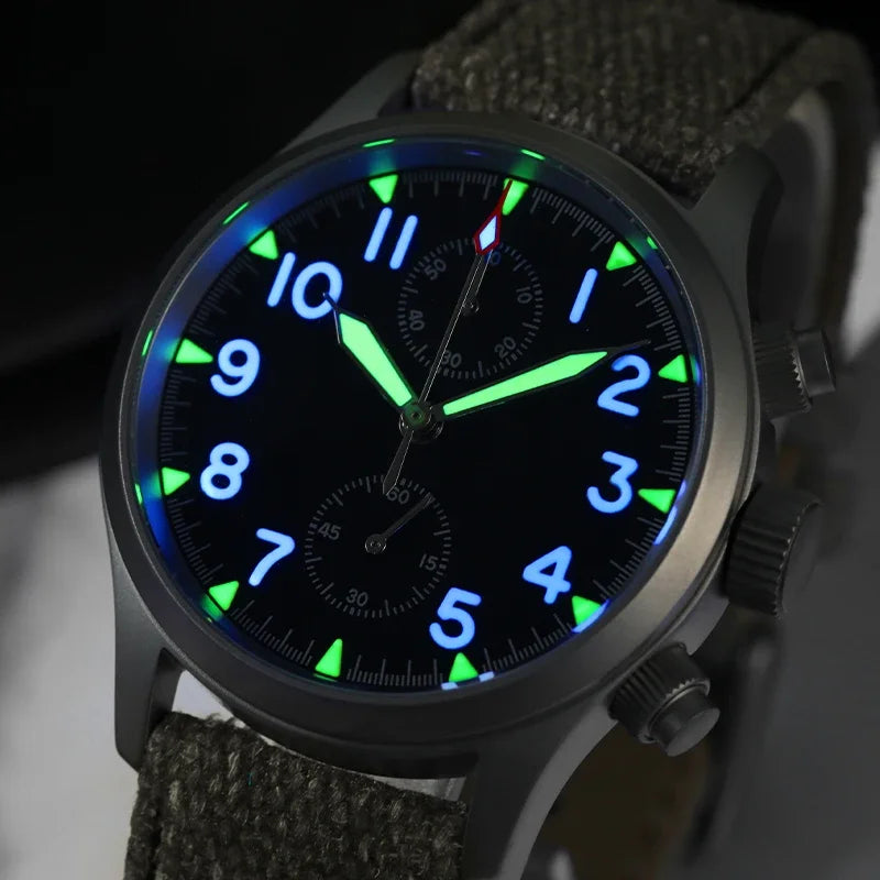 Orologio cronografo al quarzo Militado VK61 VK67, 39mm, cassa in acciaio inox 316L, 3 quadranti, impermeabile 100M, orologio militare multifunzione