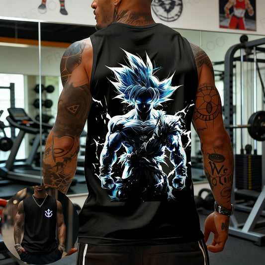 Dragon Ball Super Saiyan Sports Vest Men's and Women's Same Summer Fitness Running Street Breathable Sleeveless Top Anime Vest