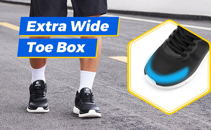 Scarpe da camminata FitVille da uomo, larghezza ampia, massima ammortizzazione, sneakers sportive leggere per alleviare il dolore da fascite plantare