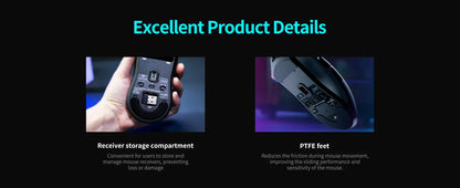 RAWM SL01C Wireless Lightweight Gaming Bluetooth Mouse Tri-Mode E-sports Gamer Mini Hollow PAW3311 PC Laptop Office Accessories