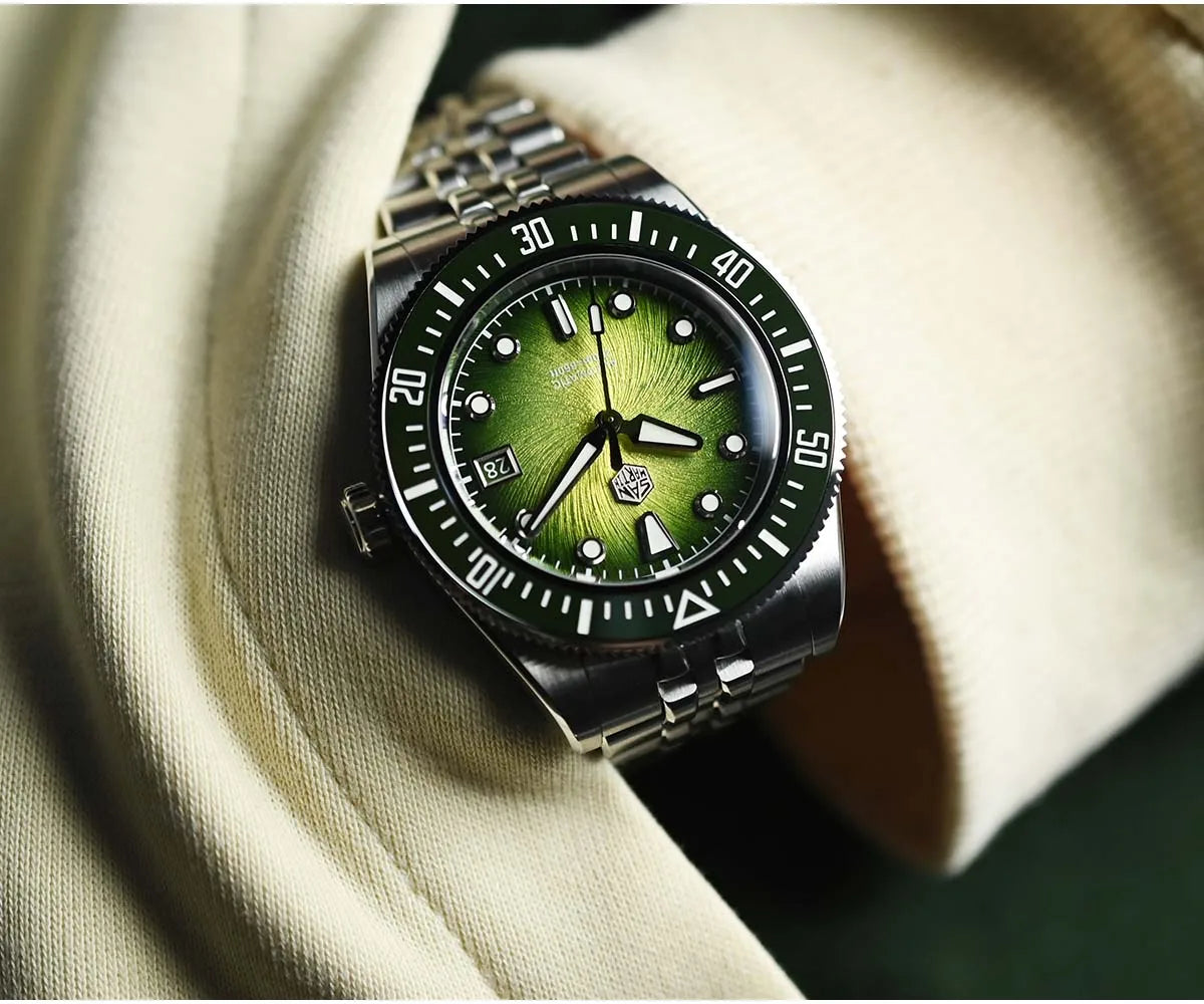 San Martin 37.5mm 40mm Enamel Spiral Vortex Dial Men Luxury Diver Watch Miyota 9015 Automatic Mechanical Waterproof 200m SN0148