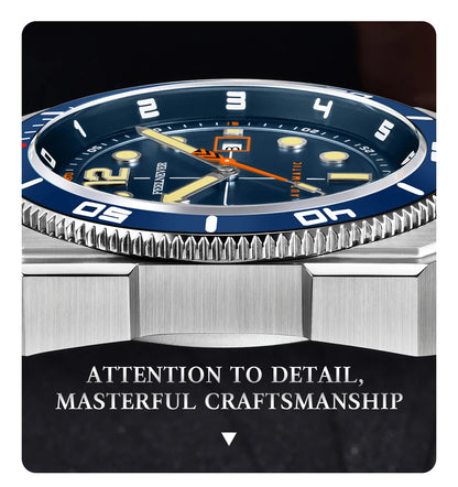 Orologio subacqueo automatico FeelNever 8215 da uomo, super luminoso, in acciaio 316, con vetro zaffiro, orologio sportivo meccanico maschile