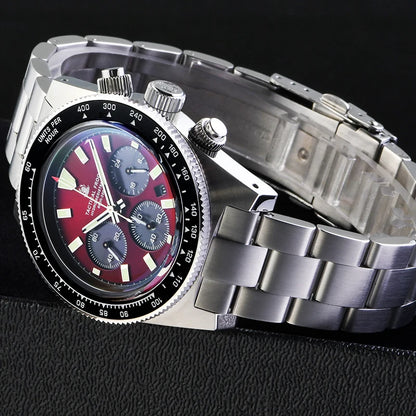 Tactical Frog V2 Solar Chronograph Men's Watch Sapphire Crystal Mirror Ceramic Bezel VS75A Eco-Drive Quartz 20Bar Waterproof Watch