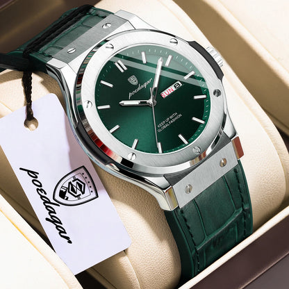 Relógio para homem POEDAGAR – Modelo original, estilo profissional, à prova de água, bracelete em silicone, indicação da data e do dia, movimento de quartzo, relógio de luxo na moda.