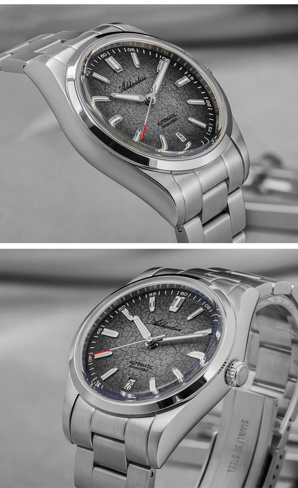 ADDIESDIVE 2026 New Luxury Personalized Watches 10BBar Bubble Mirror Glass Steel Analog Watches Super Luminous Mechanical Watch