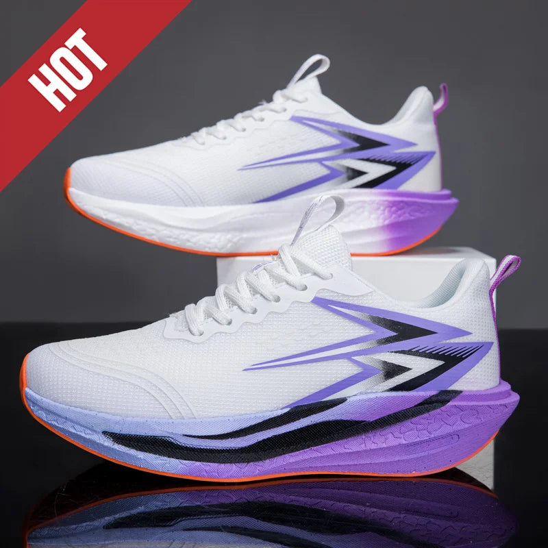 Zapatillas de running nuevas con placa de carbono para maratón, deportivas para hombre, transpirables y ligeras, zapatillas deportivas cómodas antideslizantes para mujer, estilo casual