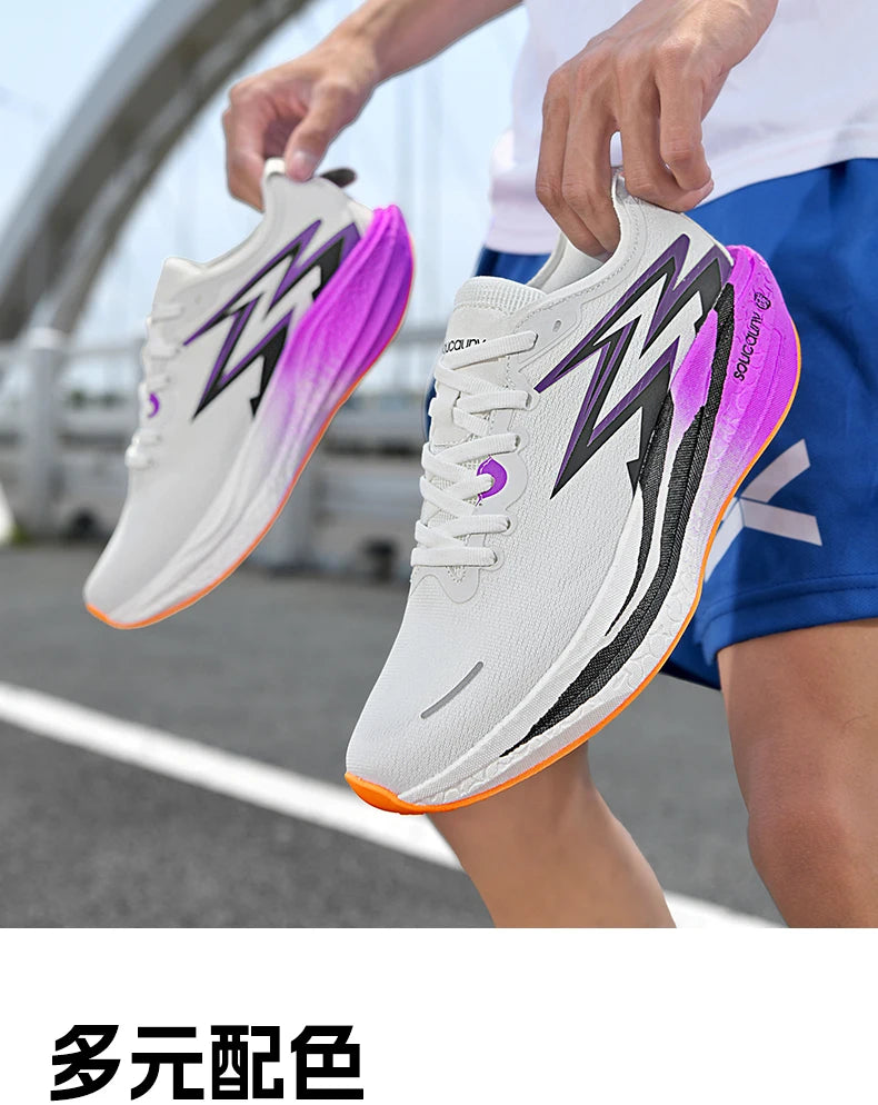 Zapatillas de running nuevas con placa de carbono para maratón, deportivas para hombre, transpirables y ligeras, zapatillas deportivas cómodas antideslizantes para mujer, estilo casual
