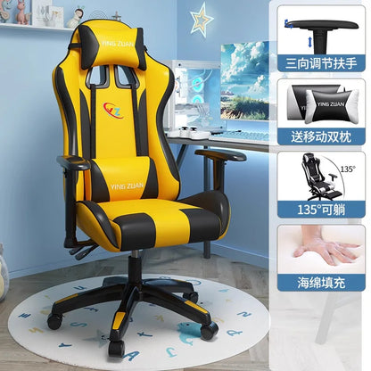 Silla gaming Silla de ordenador Asiento reclinable cómodo Juego LIVE Residencia estudiantil hogar Ergonomía para sedentarismo