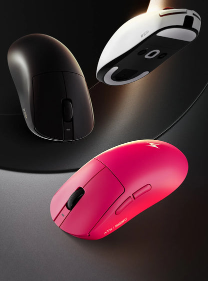 Mouse gaming wireless ATK A9 con tecnologia NearLink, ergonomico, PAW3395, tri-mode Bluetooth a bassa latenza, mouse esports per PC