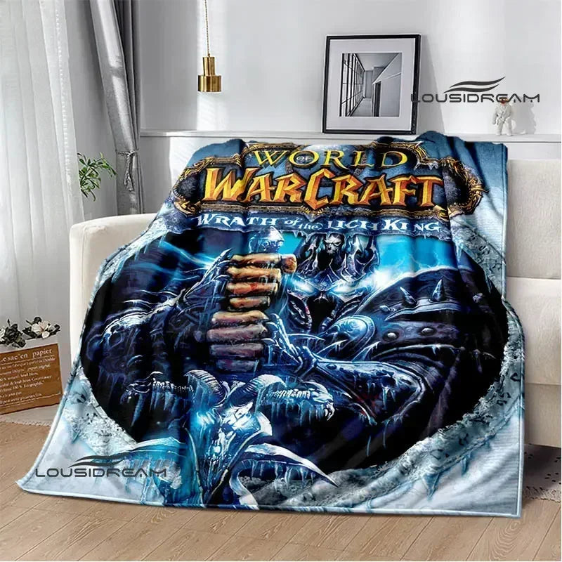 Печатно одеяло Game World of Warcraft, пикник одеяло, топло фланелено одеяло, домашно спално бельо, одеяла за легла, подарък за рожден ден
