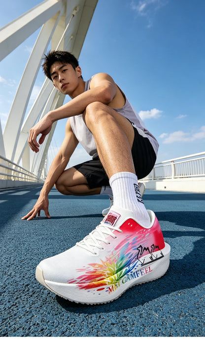 Scarpe da running 2026 con nuovo motivo Eagle, piastra in carbonio, scarpe sportive da maratona ultraleggere, traspiranti e ammortizzate per allenamento di corsa