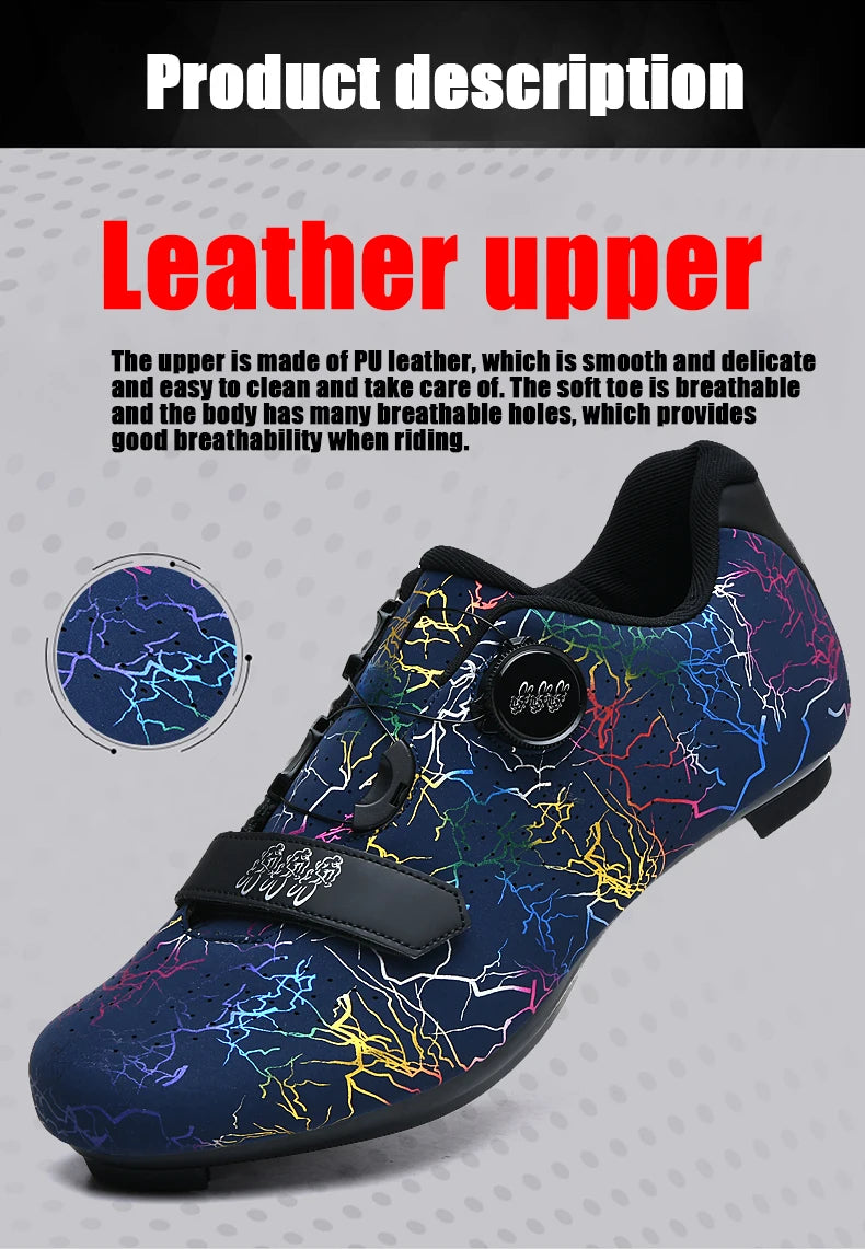 Zapatillas de ciclismo nuevas para hombre con cierre automático para carretera, montaña y exterior; zapatillas deportivas de ciclismo para mujer para spinning indoor