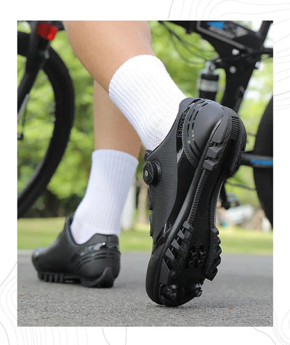 Zapatillas de ciclismo para hombre y mujer, para bicicletas de carretera, competición y carrera, con sistema automático de bloqueo, zapatillas deportivas de ciclismo de velocidad compatibles con calas SPD