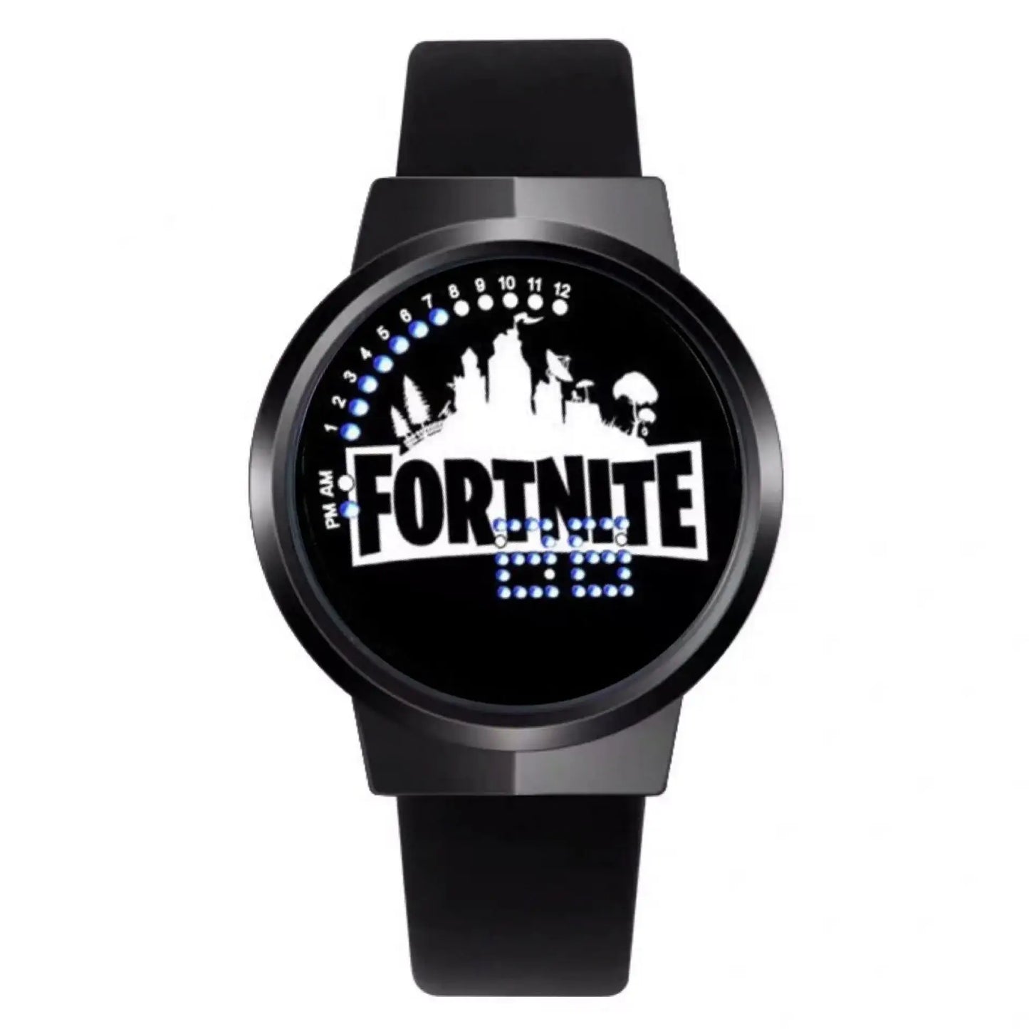 Reloj Fortnite de moda cute, cartoon y kawaii personalizado con luz nocturna LED táctil, reloj electrónico para estudiantes, regalo para amigos