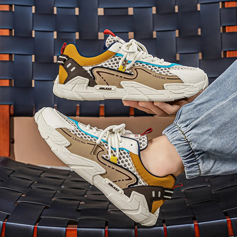 Scarpe sportive da uomo estive in mesh, casual e alla moda, con lacci, per camminare, 2026 nuove sneakers giovani per uso quotidiano e pendolarismo, comode e versatili