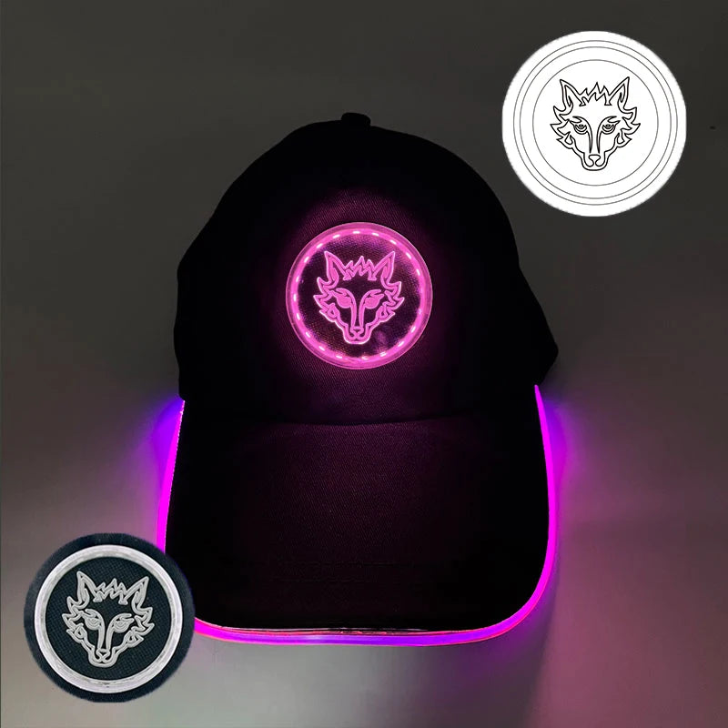 Gorra de béisbol luminosa LED de moda, gorra hip hop iluminada para bar y club, gorra fluorescente para hombre y mujer, accesorios para DJ, baile y disfraces