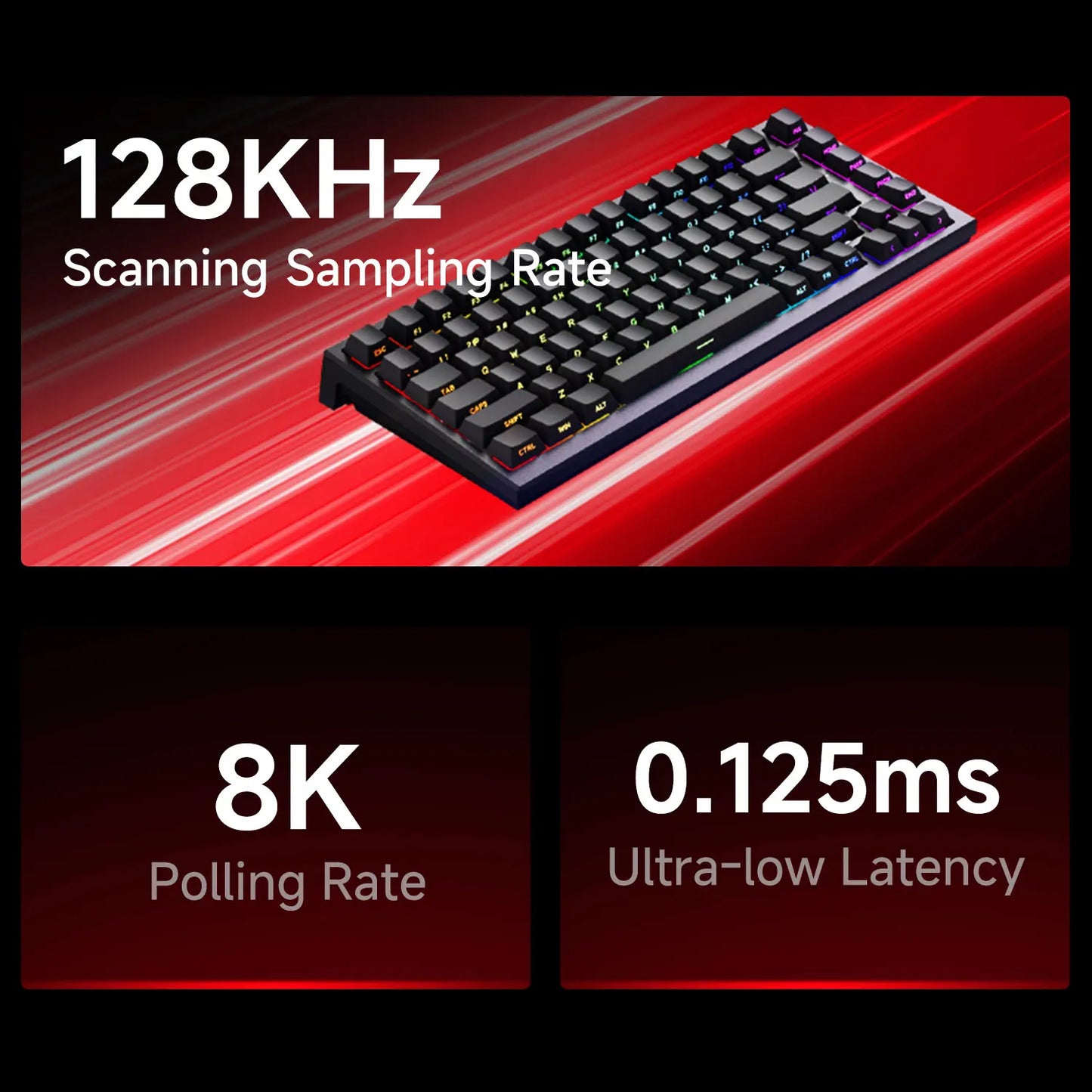Teclado AKKO TAC75 HE com interruptores magnéticos, formato 75%, teclado gaming Rapid Trigger 0.005mm 8K RGB com fio, teclado personalizado para esports para gamers