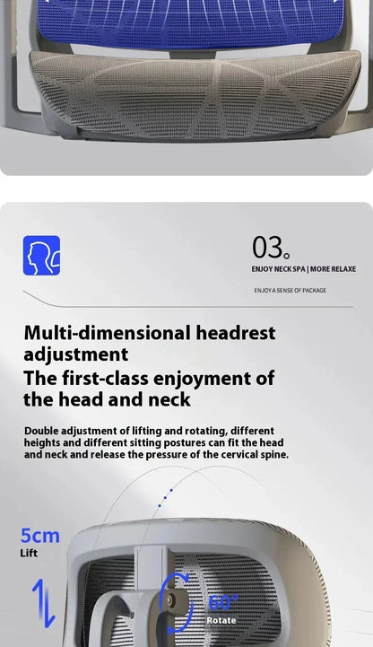 Ergonomic Gaming Office Chair Adjustable 3D Armrests Headrest Lumbar Support Computer Desk Chair with Footrest & Reclining Backrest