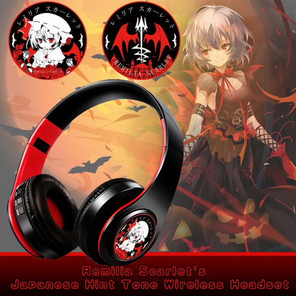 Japan Anime Headphone Demon Slayer Kimetsu No Yaiba Kamado Tanjirou Cosplay Bluetooth Headset Earphone with Mic Support TF Card