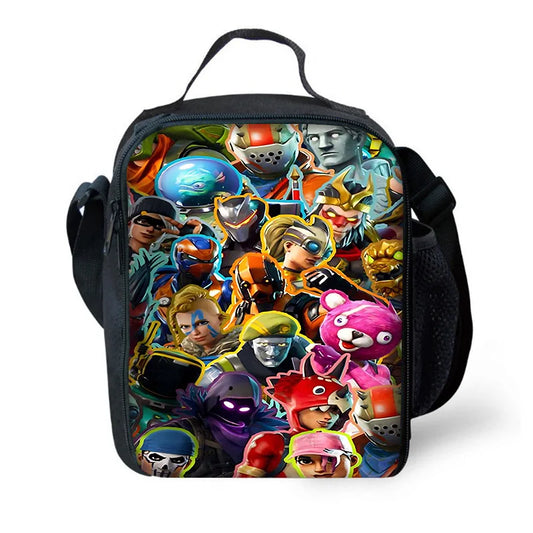 Child Hot Game F-FortniteS Insulated Large Capacity Bag for Boy Girl Student Outdoor Picnic Resuable Thermal Cooler Lunch Box
