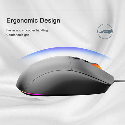 Ratón con cable USB óptico ergonómico, 7200 DPI ajustables, 6 botones, para oficina, PC, portátil, ordenador, MacBook y gamers