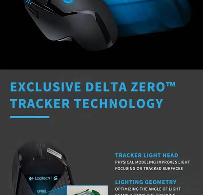 Logitech G402 Gaming Mouse Fusion Engine Tech 4 DPI Settings 32-Bit Processor Anti-Slip for Professional Competitive Gaming