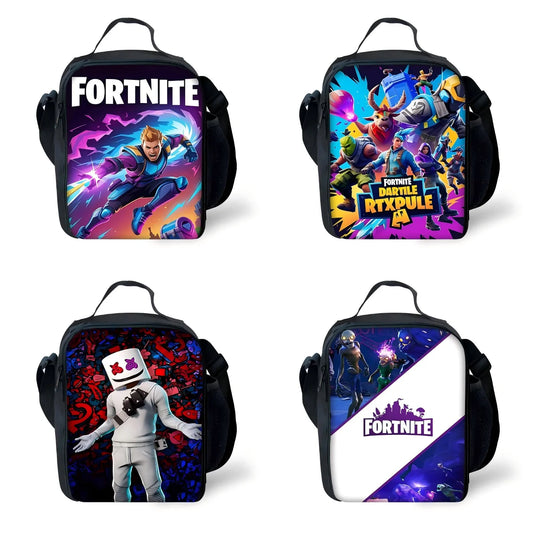 Класическа детска изолирана чанта за игра Fortnite с голям капацитет за момчета и момичета, ученици, за пикник на открито, многократна термо охладителна кутия за обяд