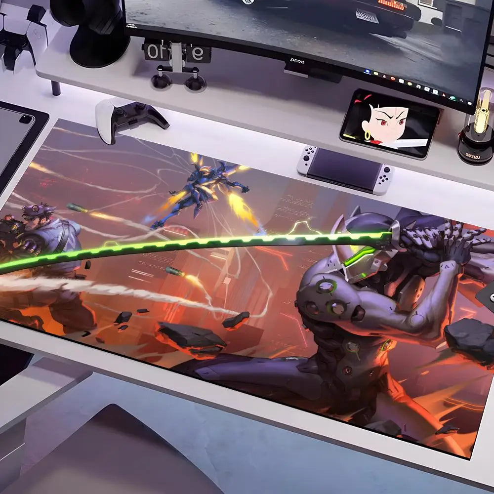 Alfombrilla de ratón Overwatch antideslizante de goma, varios tamaños, formato cuadrado grande para ordenador, oficina y gaming