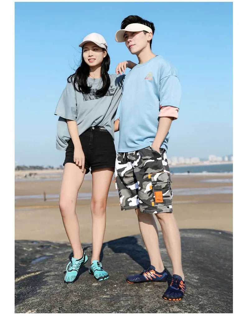 EOCENE men and women barefoot outdoor sports aqua shoes, quick-dry beach swimming fitness wading hiking cycling water sneakers