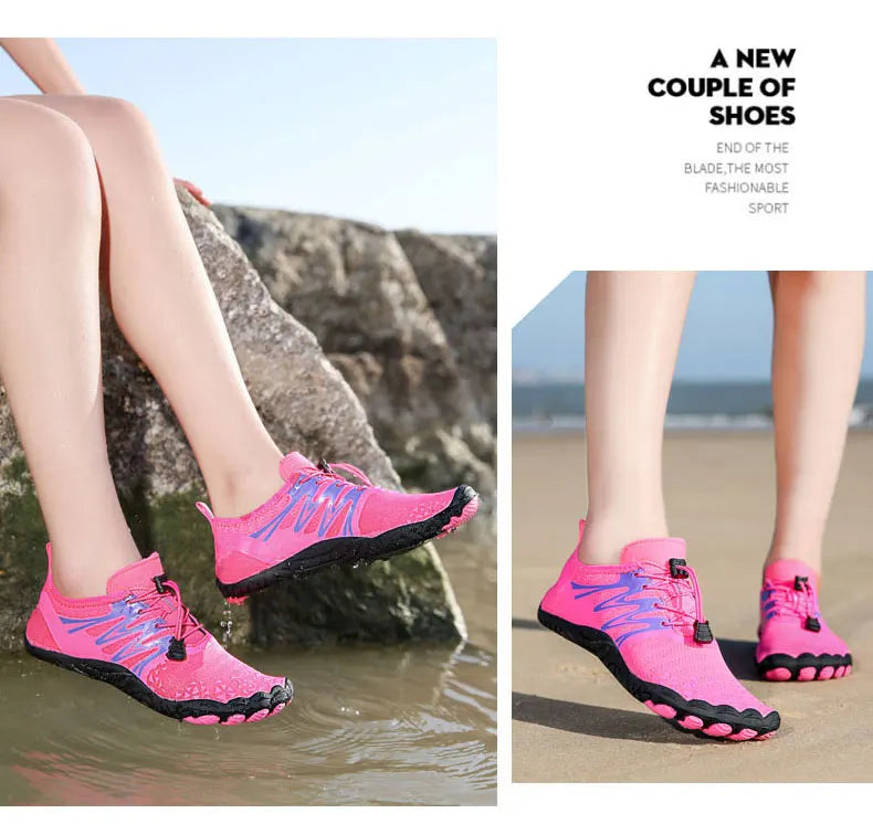 EOCENE men and women barefoot outdoor sports aqua shoes, quick-dry beach swimming fitness wading hiking cycling water sneakers