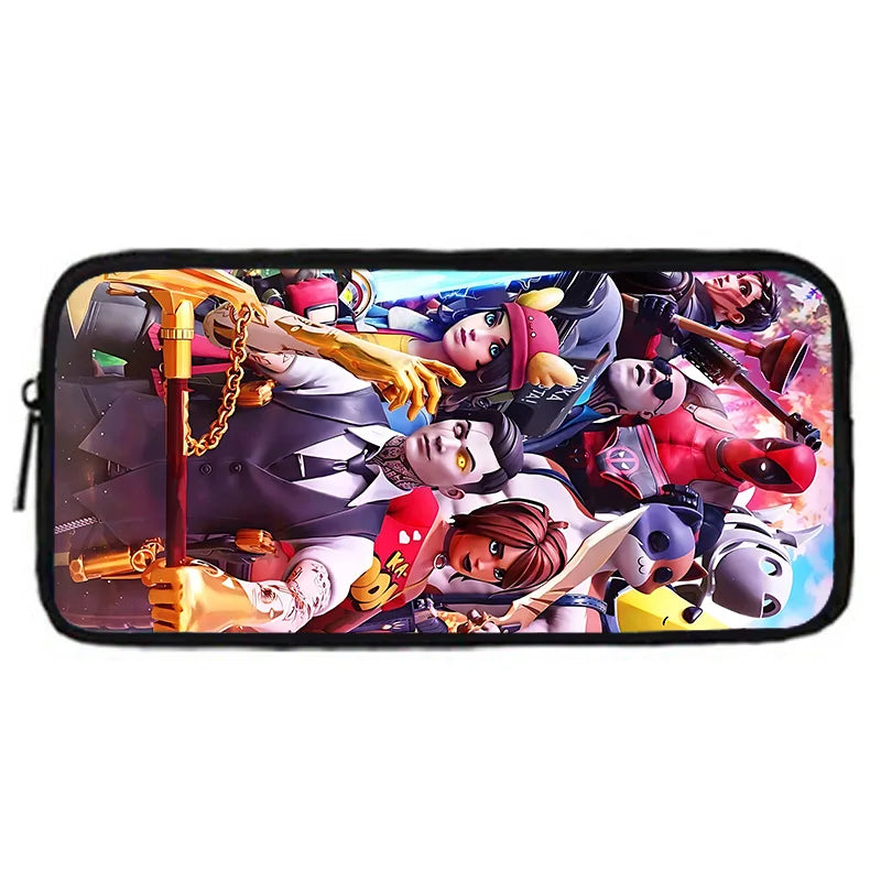 Zaino da scuola per bambini Hot Game con borsa pranzo e astuccio, grande capacità, design F-FortniteS, per ragazzi e ragazze, regalo ideale